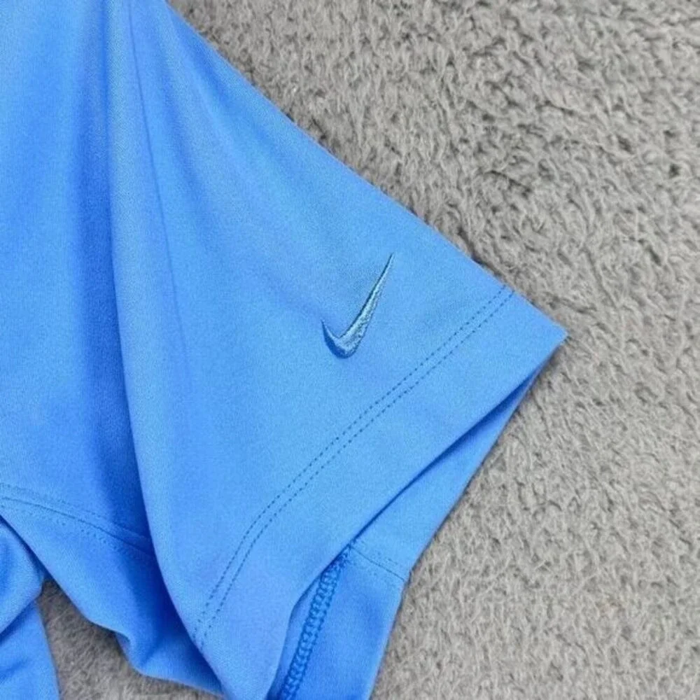 Nike Golf Polo Shirt Adult Large Blue Dri-Fit Athletic Golfing Swoosh Rugby Mens